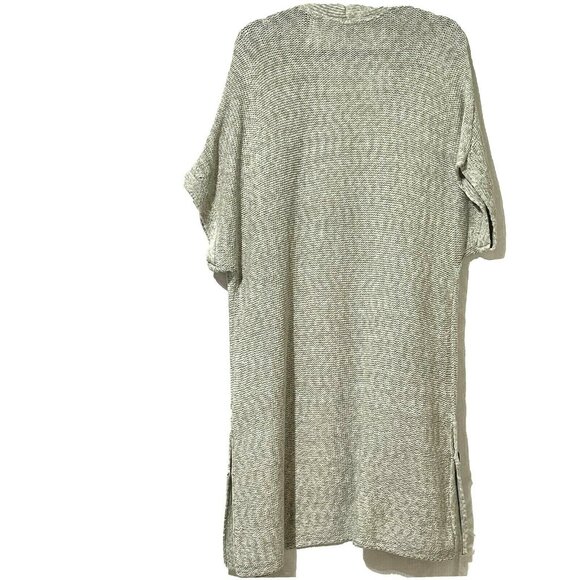 Pure Jill Womens Open Front Gray Knit Kimono Sleeve Cardigan Cotton Sweater M - Picture 2 of 10
